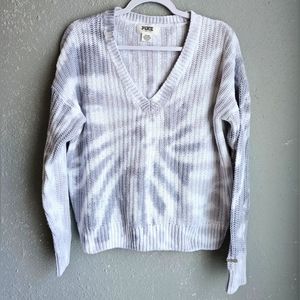 Victoria's Secret PINK Sweater Oversized Sweater Grey White Sz M